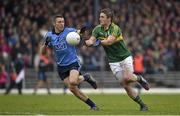 1 March 2015; Stephen O'Brien, Kerry, in action against Darren Daly, Dublin. Allianz Football League, Division 1, Round 3, Kerry v Dublin. Fitzgerald Stadium, Killarney, Co. Kerry. Picture credit: Diarmuid Greene / SPORTSFILE