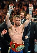 28 February 2015; Carl Frampton after retaining his IBF Super-Bantamweight World Title after a fifth round stoppage against Chris Avalos. The World is Not Enough, Odyssey Arena, Belfast, Co. Antrim. Picture credit: Ramsey Cardy / SPORTSFILE