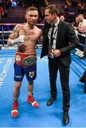 28 February 2015; IBF Super-Bantamweight Champion Carl Frampton, left, and WBA Super-Bantamweight Champion Scott Quigg. The World is Not Enough, Odyssey Arena, Belfast, Co. Antrim. Picture credit: Ramsey Cardy / SPORTSFILE