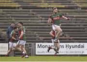 1 March 2015; Aidan O'Shea,, Mayo, celebrates after scoring his side's first goal. Allianz Football League, Division 1, Round 3, Mayo v Monaghan. Elverys MacHale Park, Castlebar, Co. Mayo. Picture credit: David Maher / SPORTSFILE