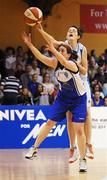 27 January 2008; Stephaine O'Shea, Waterford Wildcats, gets to the ball ahead of Niamh Dwyer, Glanmire. Women's Superleague National Cup Final 2008, Glanmire, Cork v Waterford Wildcats, National Basketball Arena, Tallaght, Dublin. Picture credit: Stephen McCarthy / SPORTSFILE