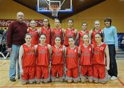 29 January 2008; The Calasanctius Oranmore team. U16A Girls, All-Ireland Schools Basketball Cup Final, Presentation Castleisland, Kerry v Calasanctius Oranmore, Galway, National Basketball Arena, Tallaght, Dublin. Picture credit: Brian Lawless / SPORTSFILE