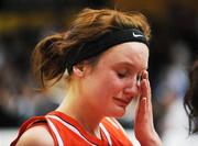 29 January 2008; A dejected Lucy Brennan, Presentation Thurles, after the match. U19A Girls, All-Ireland Schools Basketball Cup Final, Presentation Thurles, Tipperary v Calasanctius Oranmore, Galway, National Basketball Arena, Tallaght, Dublin. Picture credit: Brian Lawless / SPORTSFILE