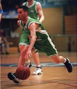 9 May 2000; Adrian Fulton of Ireland during the International Basketball Friendly match between Ireland and Scotland at the National Basketball Arena in Tallaght, Dublin. Photo by Brendan Moran/Sportsfile
