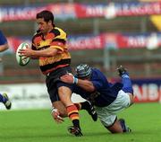 20 May 2000; Barry Everitt of Lansdowne is tackled by Trevor Brennan of St Mary's during the AIB All-Ireland League Final match between Lansdowne and St Mary's at Lansdowne Road in Dublin. Photo by Matt Browne/Sportsfile