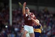 14 May 2000; Cathal Moore of Galway in action against Declan Ryan of Tipperary during the Church & General National Hurling League Final match between Tipperary and Galway at the Gaelic Grounds in Limerick. Photo by Brendan Moran/Sportsfile