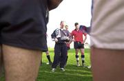 2 May 2000; Munster head coach Declan Kidney talks to players during a Munster Rugby training session at Thomond Park in Limerick. Photo by Brendan Moran/Sportsfile