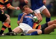 20 May 2000; Denis Hickie of St Marys is tackled by Shane Horgan of Lansdowne during the AIB All-Ireland League Final match between Lansdowne and St Mary's at Lansdowne Road in Dublin. Photo by Brendan Moran/Sportsfile