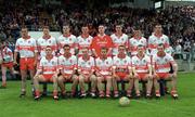 14 May 2000; The Derry panel prior to the Bank of Ireland Ulster Senior Football Championship Quarter-Final match between Cavan and Derry at Breffni Park in Cavan. Photo by David Maher/Sportsfile