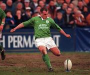 31 March 2000; Emmet Farrell of Ireland during the Six Nations A Rugby Championship match between Ireland and Wales at Donnybrook Stadium in Dublin. Photo by Aoife Rice/Sportsfile