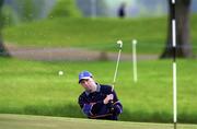 11 May 2000; Kildare footballer Glenn Ryan plays out of a bunker onto the 18th green during the AIB Irish Senior Open Pro-Am at Tulfarris Golf Club in Blessington, Wicklow. Photo by Matt Browne/Sportsfile