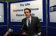 17 May 2000; The Carphone Warehouse, Ireland's largest independent mobile communications retailer, today announced plans to sponsor the Gaelic Players Association Player of the Month and Player of the Year Awards. Pictured is Donal O'Neill, Chief Administrator of the Gaelic Players Association. Photo by Ray McManus/Sportsfile