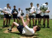 4 May 2000; Graham Ward practises over-head kicks during a Republic of Ireland U16's training session at Kefar Silver Youth Village in Ashkelon, Israel. Photo by David Maher/Sportsfile