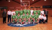 9 May 2000; The Ireland squad prior to the International Basketball Friendly match between Ireland and Scotland at the National Basketball Arena in Tallaght, Dublin. Photo by Brendan Moran/Sportsfile