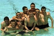 2 May 2000; Republic of Ireland U16's players Mark Rossiter, Graham Ward, Stephen Brennan, Patrick McCarthy, Stephen Kelly, Keith Graydon, David Murphy George Snee and Keith Fahey during Republic of Ireland U16's down town at Dan Gardens Ashkelon Hotel in Ashkelon, Israel. Photo by David Maher/Sportsfile