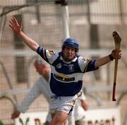 7 May 2000; James Young of Laois celebrates after scoring a goal during the Guinness Leinster Senior Hurling Championship Round Robin match between Westmeath and Laois at Cusack Park in Mullingar, Westmeath. Photo by Damien Eagers/Sportsfile