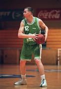 9 May 2000; John O'Connell of Ireland during the International Basketball Friendly match between Ireland and Scotland at the National Basketball Arena in Tallaght, Dublin. Photo by Brendan Moran/Sportsfile
