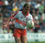 14 May 2000; Johnny McBride of Derry during the Bank of Ireland Ulster Senior Football Championship Quarter-Final match between Cavan and Derry at Breffni Park in Cavan. Photo by David Maher/Sportsfile