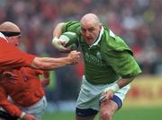 1 April 2000; Keith Wood of Ireland in action against Nathan Budgett of Wales during the Lloyds TSB 6 Nations match between Ireland and Wales at Lansdowne Road in Dublin. Photo by Damien Eagers/Sportsfile