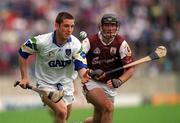 30 April 2000; Ken McGrath of Waterford in action against Cathal Moore of Galway during the Church & General National Hurling League Division 1 Semi-Final match between Galway and Waterford at Semple Stadium in Thurles, Tipperary. Photo by Ray McManus/Sportsfile