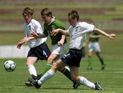 5 May 2000; Liam Kearney of Republic of Ireland in action against Neil Austin of England during the UEFA U16 European Championship Finals match between Republic of Ireland and England at Ashkelon Municipal Stadium in Ashkelon, Israel. Photo by David Maher/Sportsfile