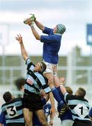 22 April 2000; Malcolm O'Kelly of St Mary's College wins possession in a lineout ahead of John Langford of Shannon during the AIB All-Ireland League match between Shannon and St Mary's College at Thomond Park in Limerick Photo by Brendan Moran/Sportsfile