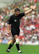 7 May 2000; Referee Michael Curley during the Church & General National Football League Final between Derry and Meath at Croke Park in Dublin. Photo by Brendan Moran/Sportsfile