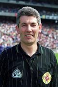 7 May 2000; Referee Michael Curley prior to the Church & General National Football League Final between Derry and Meath at Croke Park in Dublin. Photo by Brendan Moran/Sportsfile