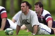 4 May 2000; Mike Mullins during a Munster Rugby squad training session in Bordeaux, France. Photo by Brendan Moran/Sportsfile