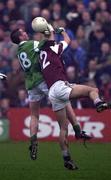 26 April 2000; Niall Conway of Limerick in action against Richie Brown of Limerick during the All-Ireland Under 21 Football Championship Semi-Final match between Limerick and Westmeath at O'Moore Park in Porlaoise, Laois. Photo by Damien Eagers/Sportsfile