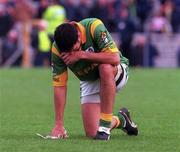 20 May 2000; Nigel Nestor of Meath reacts following his side's defeat during the Church & General National Football League Final Replay match between Derry and Meath at St Tiernach's Park in Clones, Monaghan. Photo by David Maher/Sportsfile