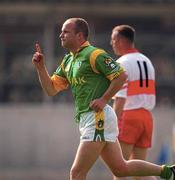 7 May 2000; Ollie Murphy of Meath celebrates after scoring his side's goal during the Church & General National Football League Final between Derry and Meath at Croke Park in Dublin. Photo by Ray McManus/Sportsfile