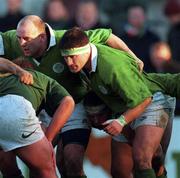 12 November 1996; Paul Flavin, right, and Keith Wood of Ireland during the A International match between Ireland and South Africa at Donnybrook Stadium in Dublin. Photo by Brendan Moran/Sportsfile