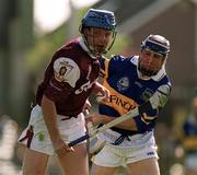 14 May 2000; Paul Hardiman of Galway in action against John Leahy of Tipperary during the Church & General National Hurling League Final match between Tipperary and Galway at the Gaelic Grounds in Limerick. Photo by Brendan Moran/Sportsfile