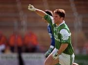 14 May 2000; Raymond Gallagher of Fermanagh celebrates after scoring his side's second goal during the Bank of Ireland Ulster Senior Football Championship Preliminary Round match between Fermanagh and Monaghan at Brewster Park in Enniskillen, Fermanagh. Photo by Damien Eagers/Sportsfile