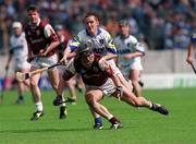 30 April 2000; Rory Gantley of Galway in action against Ken McGrath of Waterford during the Church & General National Hurling League Division 1 Semi-Final match between Galway and Waterford at Semple Stadium in Thurles, Tipperary. Photo by Ray McManus/Sportsfile