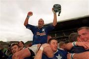 20 May 2000; St Mary's Captain Trevor Brennan celebrates with team-mates after the final whistle following his side's victory during the AIB All-Ireland League Final match between Lansdowne and St Mary's at Lansdowne Road in Dublin. Photo by Matt Browne/Sportsfile