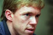 19 May 2000; Steve Staunton during a press conference at the Forte Posthouse Hotel at Dublin Airport in Dublin, ahead of the Steve Staunton & Tony Cascarino Joint Testimonial match between Republic of Ireland XI and Liverpool at Lansdowne Road on 21 May. Photo by David Maher/Sportsfile