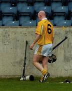 11 April 2004; Karl McKeegan of Antrim leaves the field after being sent off during the Allianz National Hurling League Group 2 Round 1 match between Dublin and Antrim at Parnell Park in Dublin. Photo by Brian Lawless/Sportsfile