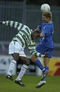 12 April 2004; Mark Rutherford of Shamrock Rovers in action against Kevin O'Brien of Waterford United during the Eircom League Premier Division match between Shamrock Rovers and Waterford United at Richmond Park in Dublin. Photo by Brendan Moran/Sportsfile