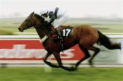 13 April 2004; Desperado Queen, with Dougie Fisher up, on their way to winning the Weatherbys Ireland Maiden Hurdle at Fairyhouse Racecourse in Ratoath, Meath. Photo by Damien Eagers/Sportsfile