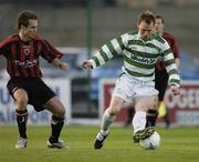 16 April 2004; revor Molloy of Shamrock Rovers in action against Kevin Hunt of Bohemians during the Eircom League Premier Division match between Bohemians and Shamrock Rovers at Dalymount Park in Dublin. Photo by David Maher/Sportsfile