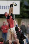 16 April 2004; Trevor Hogan of Munster takes possession in a lineout ahead of Scott Murray of Edinburgh during the Celtic League match between Munster and Edinburgh at Musgrave Park in Cork. Photo by Brendan Moran/Sportsfile