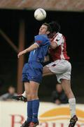16 April 2004; Daryl Murphy of Waterford United in action against Darragh Maguire of St Patrick's Athletic during the Eircom League Premier Division match between St Patrick's Athletic and Waterford United at Richmond Park in Dublin. Photo by Pat Murphy/Sportsfile