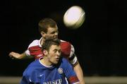 16 April 2004; Daryl Murphy of Waterford United in action against Colm Foley of St Patrick's Athletic during the Eircom League Premier Division match between St Patrick's Athletic and Waterford United at Richmond Park in Dublin. Photo by Pat Murphy/Sportsfile