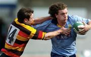 24 April 2004; Michael Fanning of UCD in action against Ronan Carroll of Lansdowne during the Leddin Finance Leinster Junior 1 League Final match between UCD and Lansdowne at Donnybrook Stadium in Dublin. Photo by Brian Lawless/Sportsfile