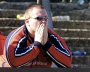 25 April 2004; A Munster supporter following his side's defeat during the Heineken Cup Semi-Final match between Munster and London Wasps at Lansdowne Road in Dublin. Photo by Matt Browne/Sportsfile