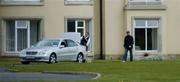 26 April 2004; Roy Keane of Republic of Ireland is pictured leaving the team hotel in Portmarnock on his way to Dublin Airport having withdrawn from the Republic of Ireland squad ahead of their upcoming match against Poland due to a hamstring injury. Photo by Brendan Moran/Sportsfile