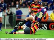 20 May 2000; Referee Alan Lewis is caught up in the action between Peter McKenna, St Mary's and David O'Mahony, Lansdowne.  Lansdowne v St. Mary's, AIB League Final, Lansdowne Road, Dublin. Rugby. Picture credit; Brendan Moran/SPORTSFILE