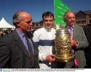 3 May 2000; Winning trainer, Ted Walsh, left, Ruby Walsh winning jockey, with owner of Commanche Court Dermot Desmondon  pictured with the Heineken Gold Cup. at Punchestown. Horse Racing. Picture credit; Matt Browne/SPORTSFILE